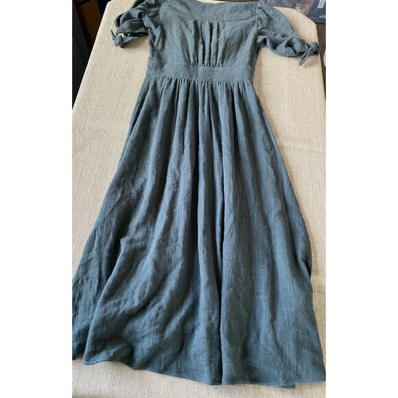 Free People Love Of My Life Midi Beautiful Dress Gray Blue Women’s Cotton S/M - Picture 10 of 11